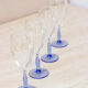 4 flutes à champagne - pied bleu
