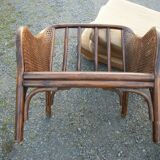 Pair of low rattan shepherdesses