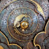 Unique large metal Thai art sculpture floor lamp goldleaf