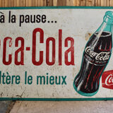 Great old plate in painted sheet coca cola