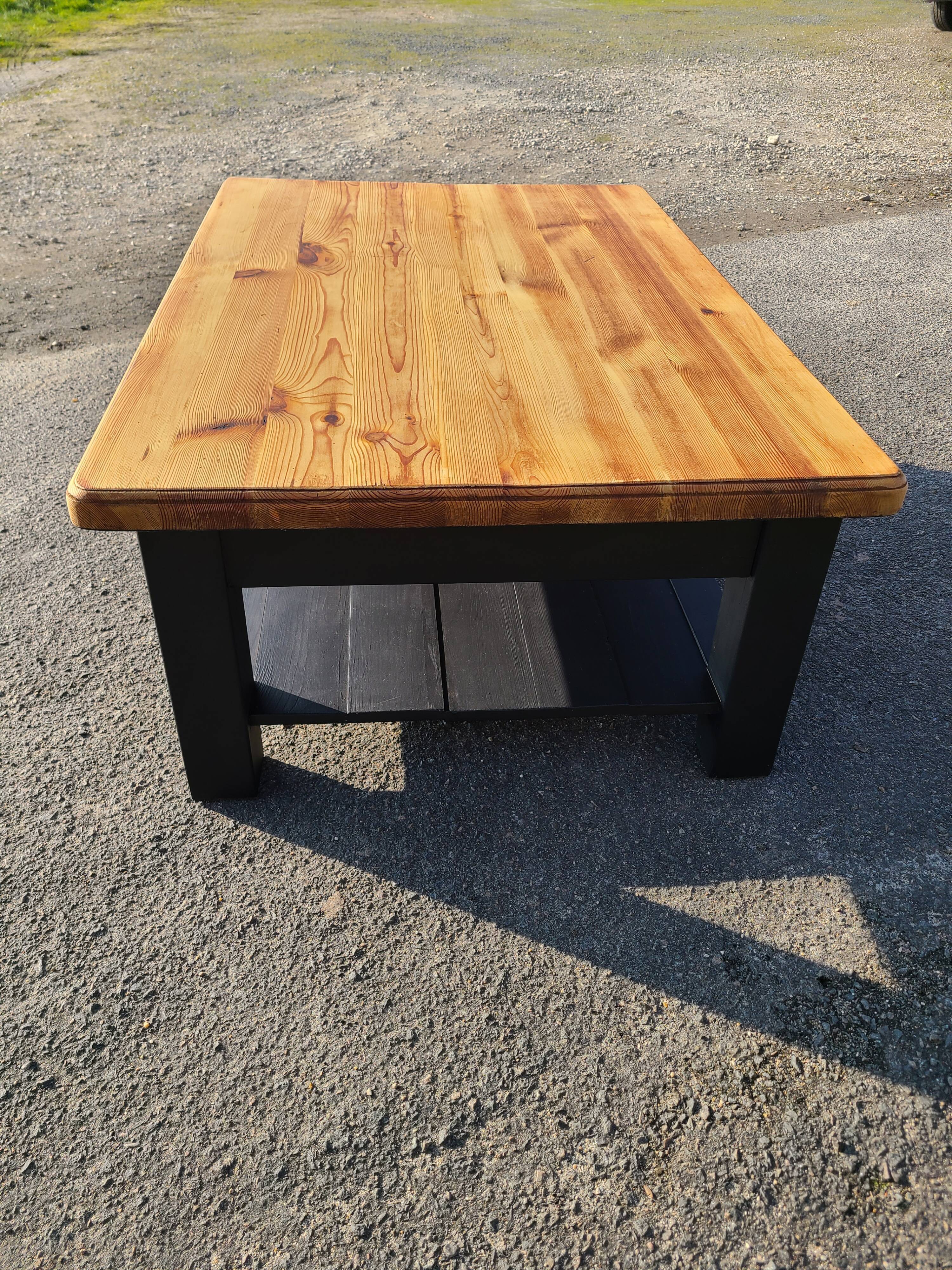 Vintage Scandinavian solid pine coffee table