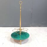 Italian Lacquered Goatskin Swan Bar Cart and wine bottle stand by Aldo Tura