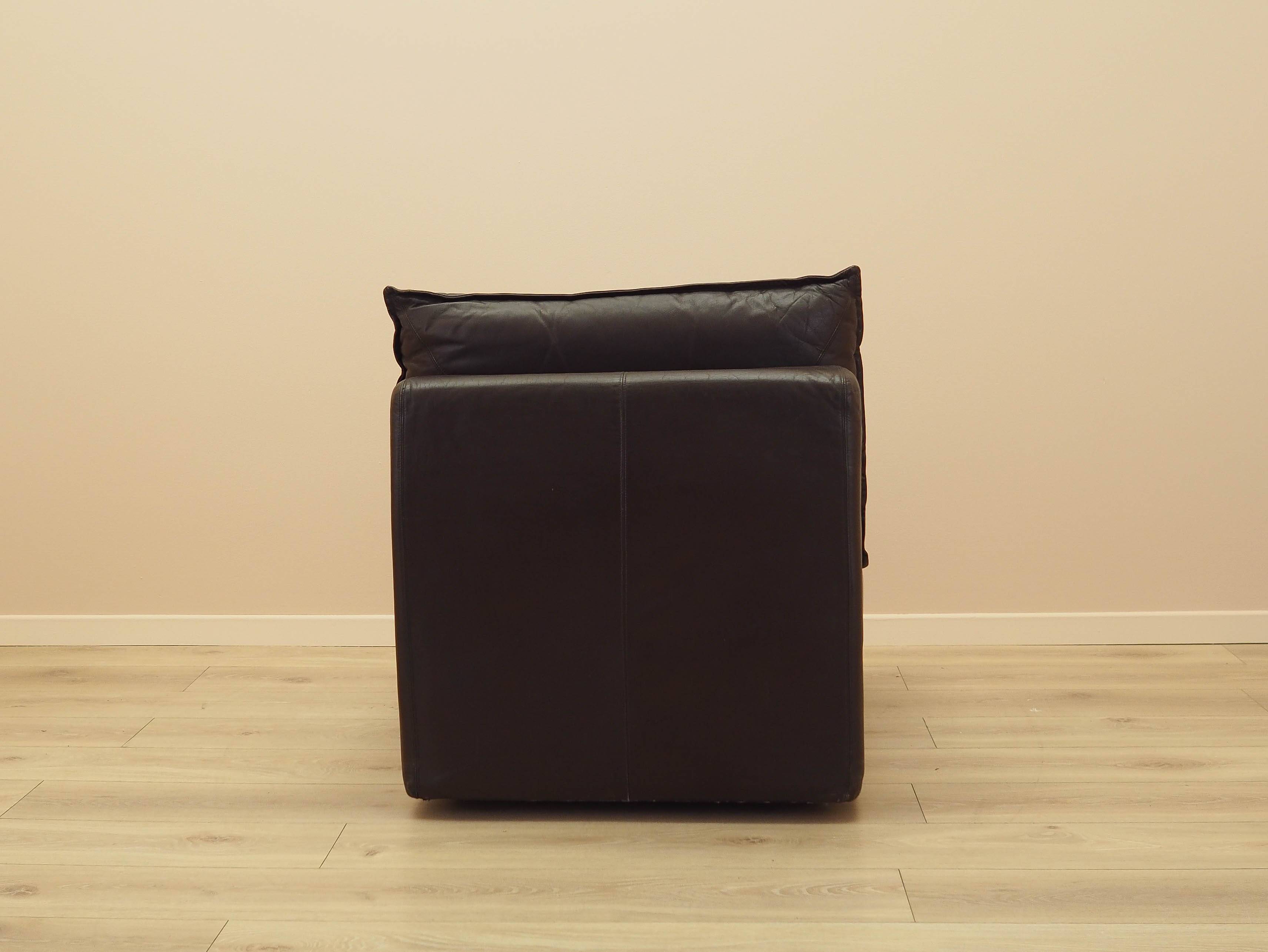 Brown leather armchair, Italian design, 1960s, production: Italy