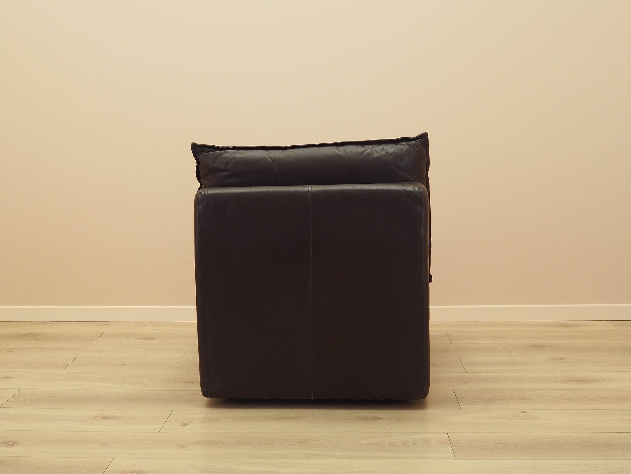 Brown leather armchair, Italian design, 1960s, production: Italy