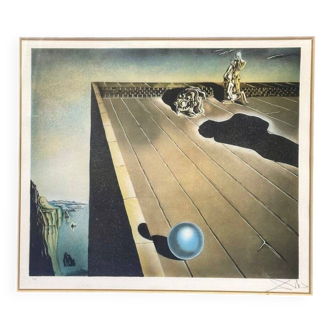 Lithograph salvator dalli - after surrealist composition - signed proof d