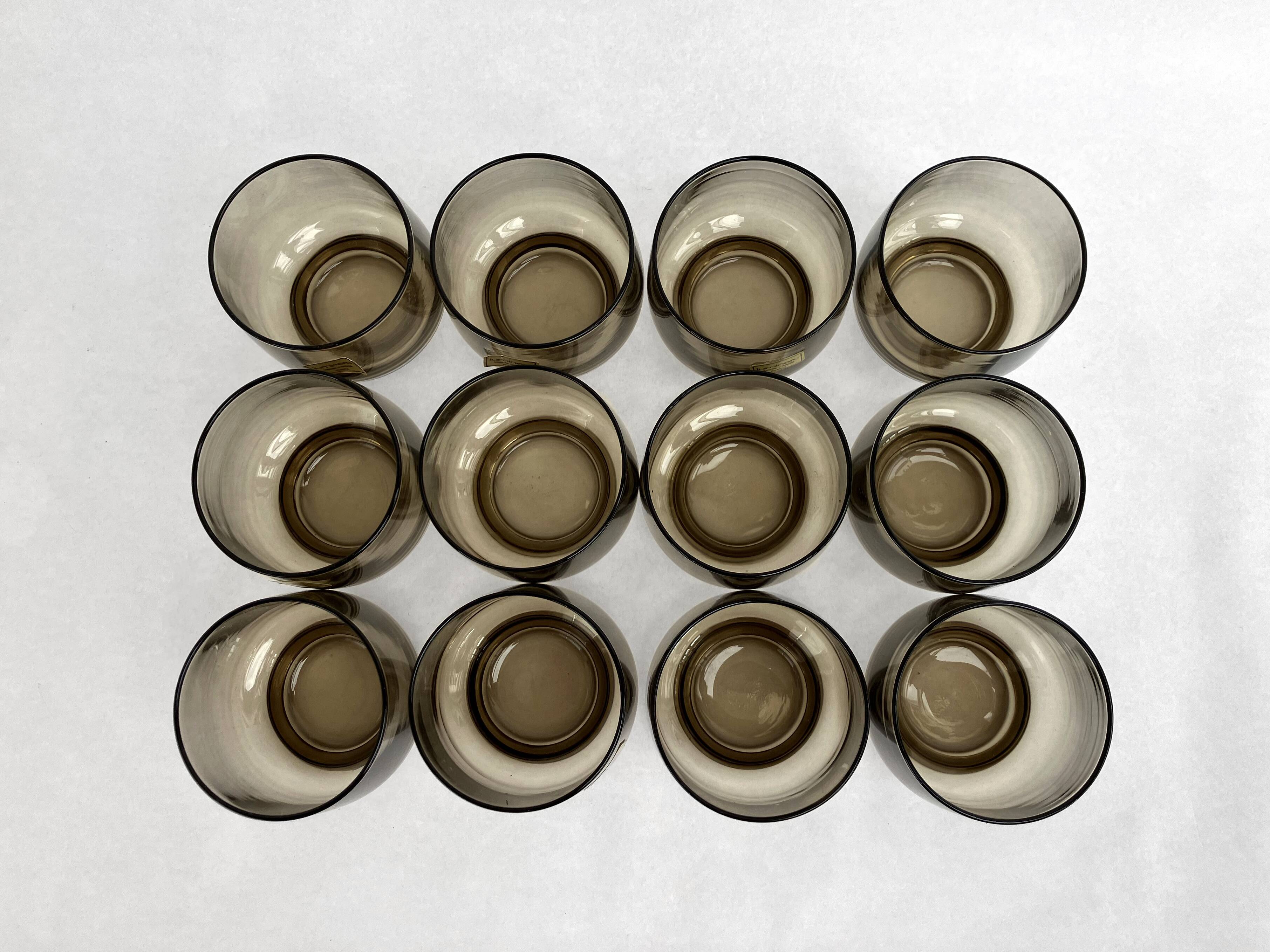 Ensemble de 6 verres transparents fumés LUMINARC • Neuf • Vintage 70s • 2 lots disponibles