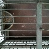 Wooden bird cage with feeder
