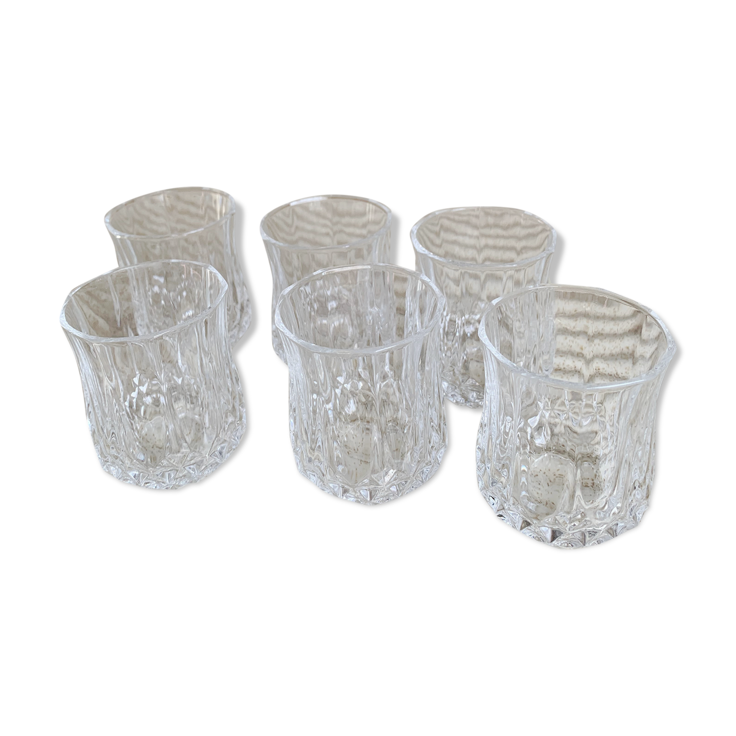 Set of 6 crystal whiskey glasses