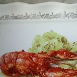 Plat a homard a langouste en faience real opalor