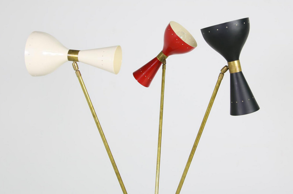 Lampadaire tripod dans le style des créations Italiennes des années 50