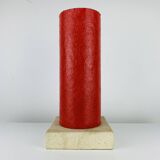 Red stone and fibreglass lamp, vintage