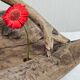 Vintage brutalist olive wood basket