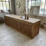 XL oak counter, trade furniture with multi-drawers