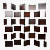 Vintage screen in wood and brass