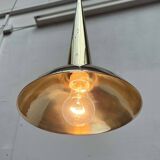 Danish mid-century brass cone pendant lamps, 1950s, set of 2.