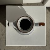 Teapot with stylised blue and brown flowers H18