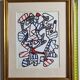 Screenprint after Jean Dubuffet framed under glass 25 cm by 31 cm