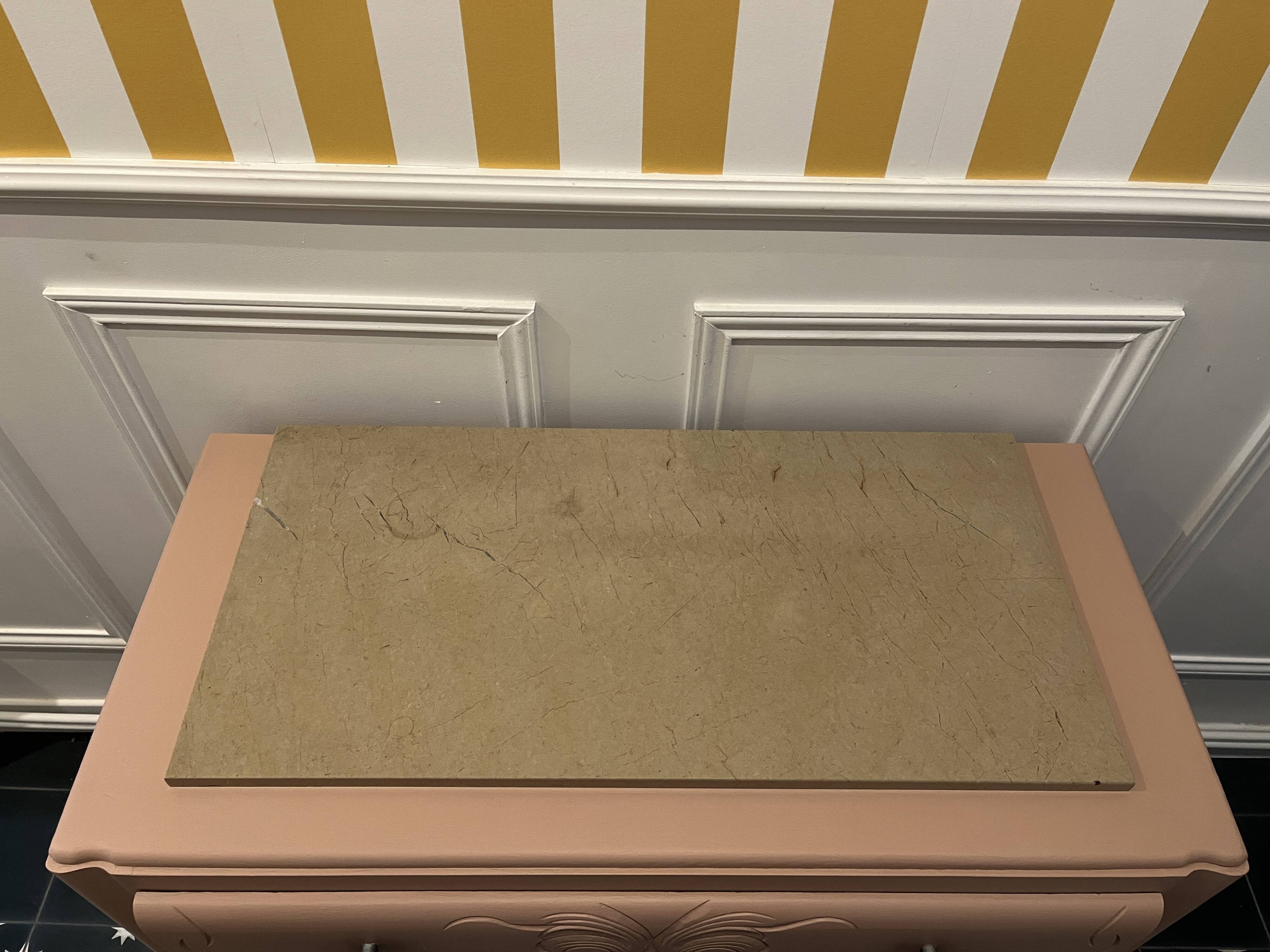 Renovated marble commode - red path - 1950s 1960s - marble and solid wood