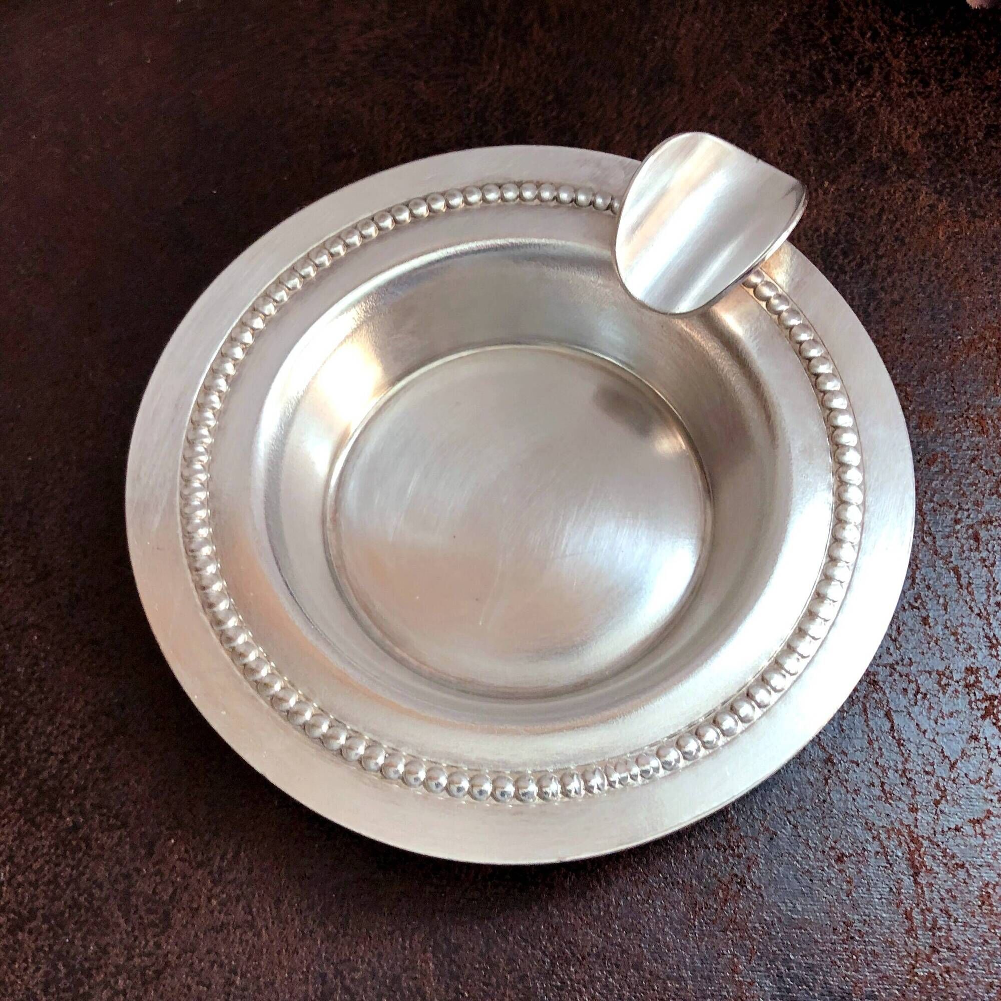 Box of 4 individual silver ashtrays in fine silver France