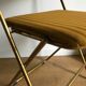 Vintage folding chair lafuma chantazur with striped gold fabric