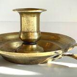 Antique solid bronze hand candlestick