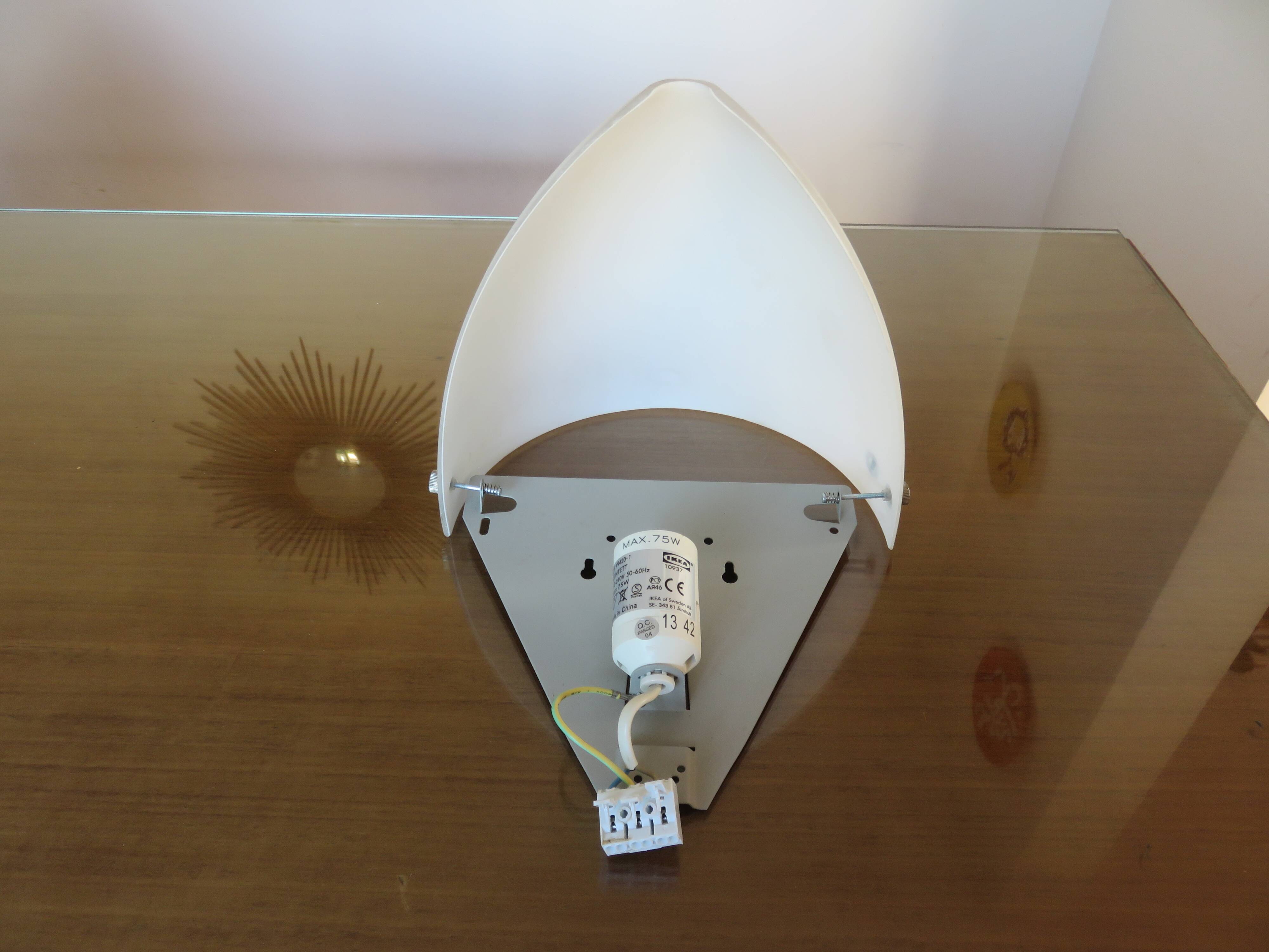 White opaline wall lamp "Kvintett" by Ikea, 1995