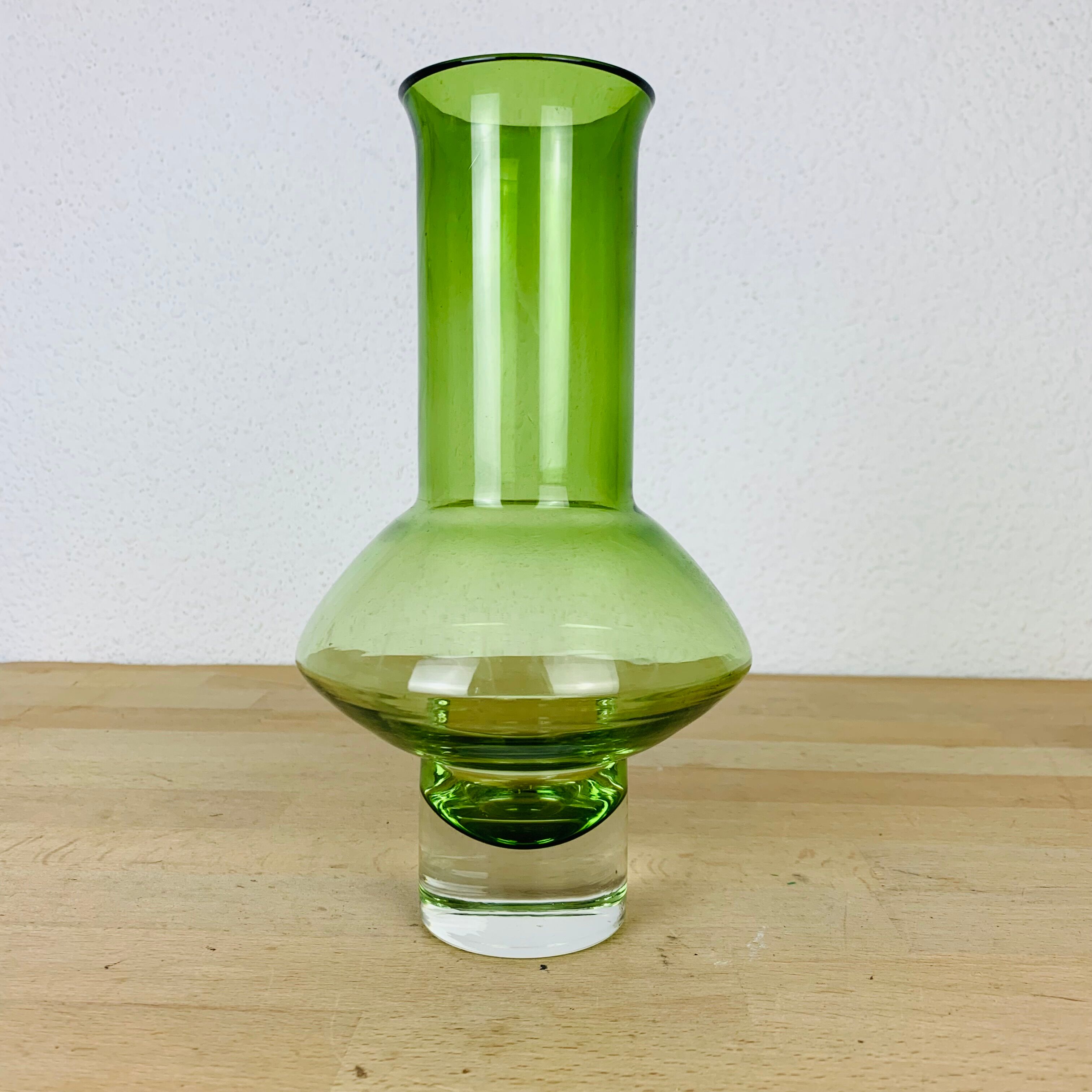Scandinavian glass vase Riihimaki green