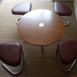 Coffee table and its 4  poufs years 70