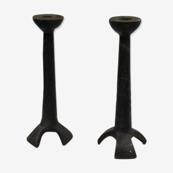 Pair of candlesticks gross cast-iron