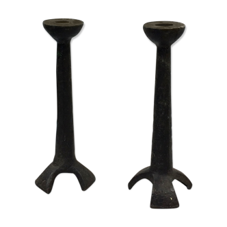 Pair of candlesticks gross cast-iron