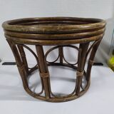 Pouf in old vintage rattan