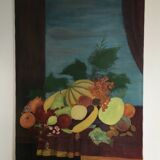 Grand tableau nature morte inachevée
