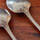 Christofle, Paris - Set of 2 table spoons - Crossed Ribbons model - in silver-plated metal