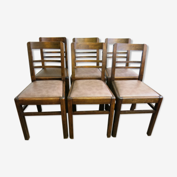 Ensemble de six chaises mid-century