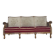 1930s, Danish 3-seater sofa, red furniture velour, furniture mesh.