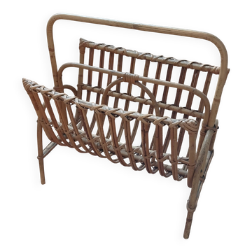 Rattan magazine rack