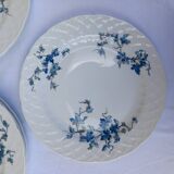 6 Bernardaud porcelain flat plates - Saint-Saens model - 1970s