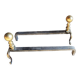 Old brass chenets foot in cabriole