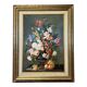 Vintage painting oil on canvas still life with flowers circa 1970