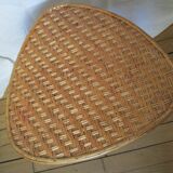 Rattan table, triangular, vintage.