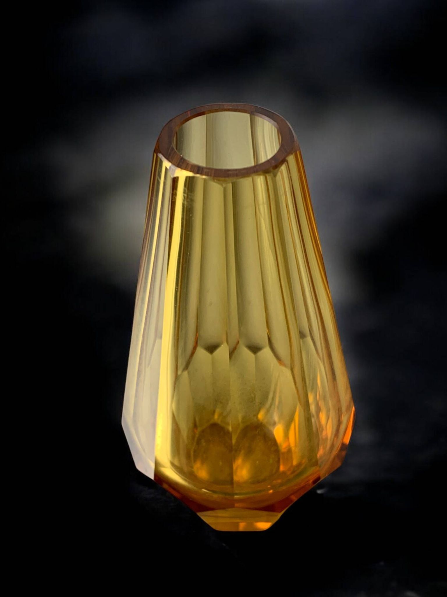 Yellow Faceted Vase by Seguso, Murano glass, Italy, 1970