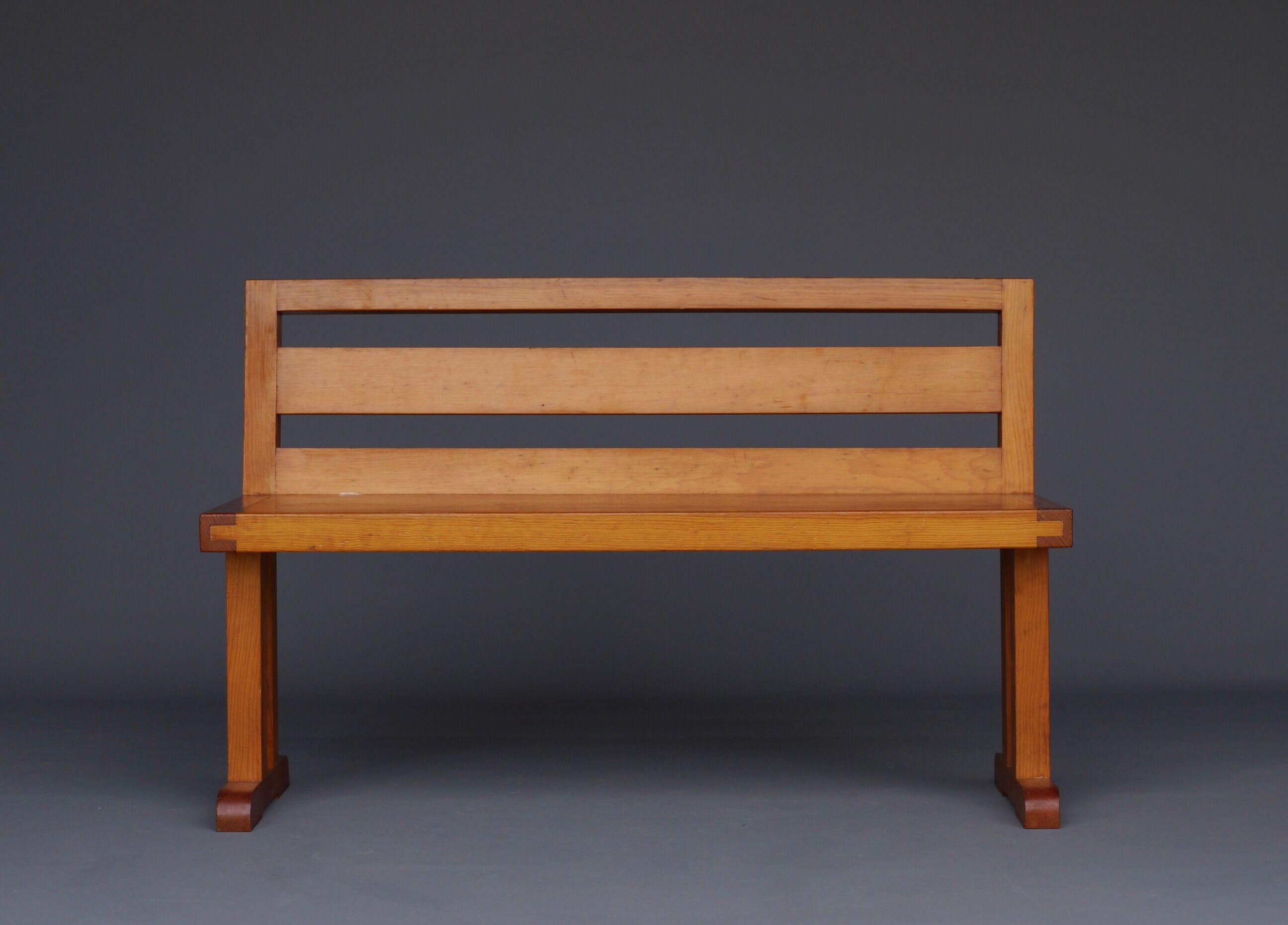Pair of vintage scandinavian pine benches, 1970s