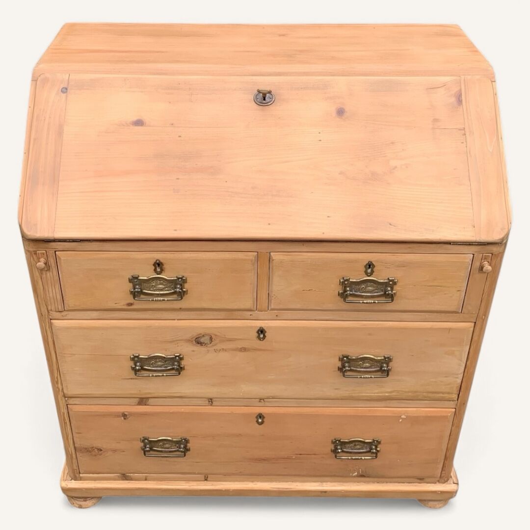 Commode, English slant-front desk, 19th century.