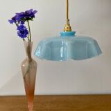 Vintage lamp lamp in blue opaline