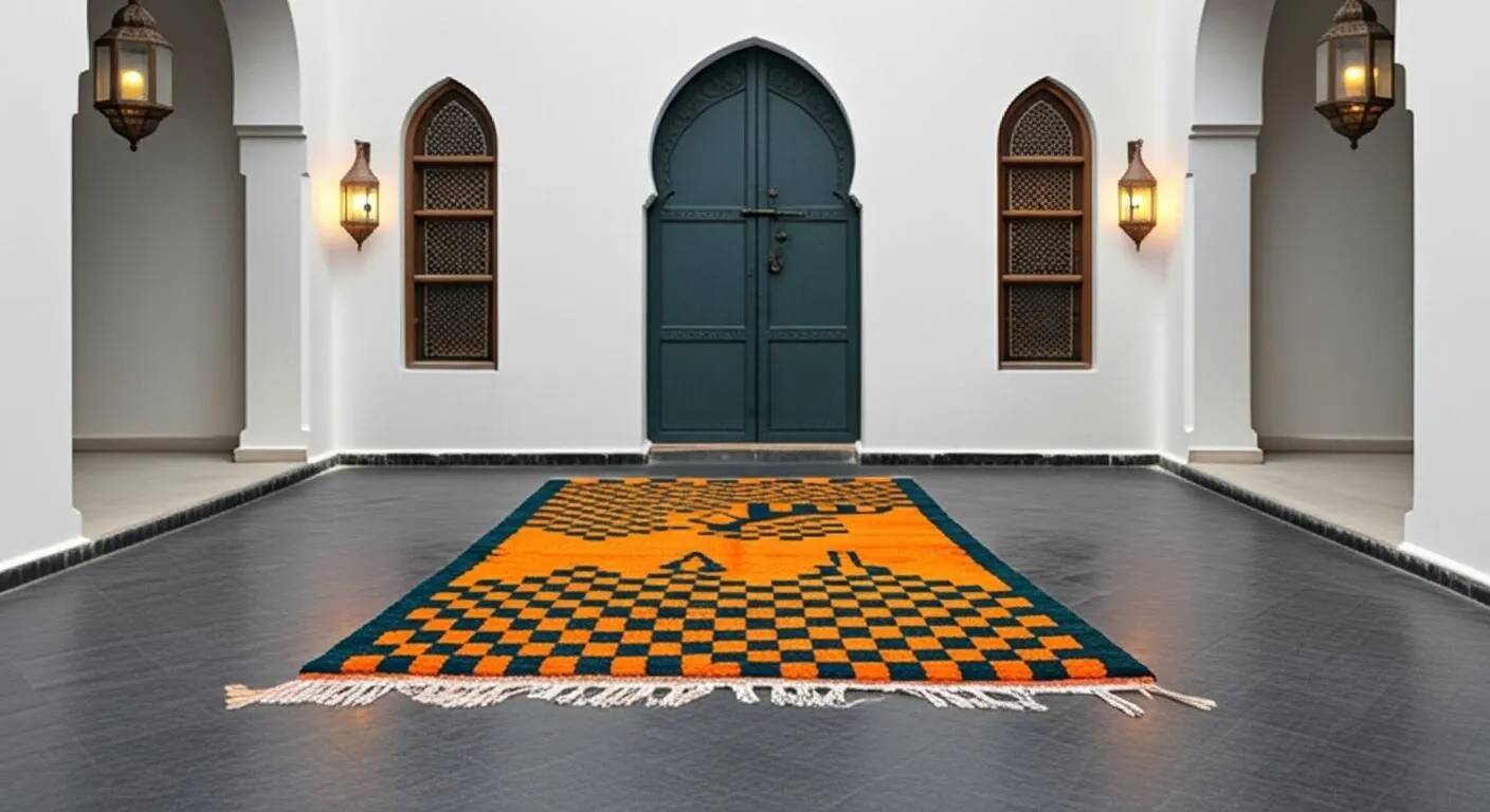 Traditional handmade carpet 250cm x 150cm Moroccan