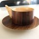Vintage wooden cups and saucers in teak