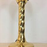 Pair of gilded column lamps Hollywood Regency style