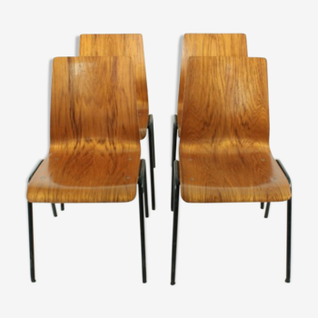 Set of 4 teak chairs from the 1960s