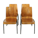Set of 4 teak chairs from the 1960s