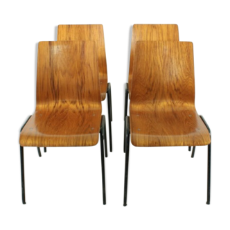 Set of 4 teak chairs from the 1960s